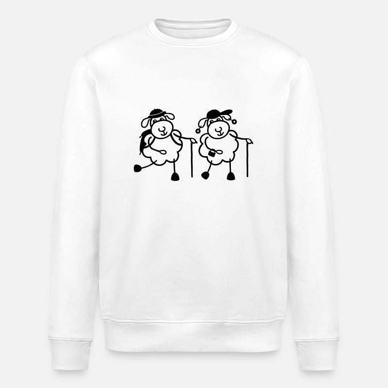 Sheep wandering seniors - Stanley/Stella ROLLER Unisex Organic Sweatshirt - white