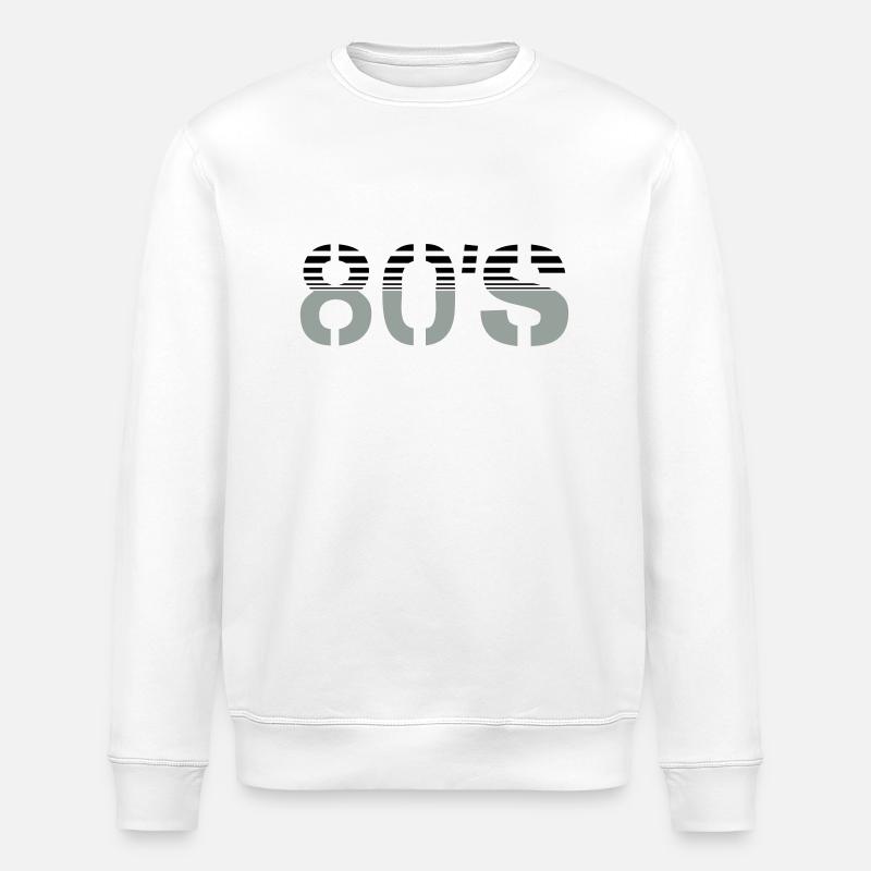 80s Logo - Stanley/Stella ROLLER Unisex Organic Sweatshirt - white