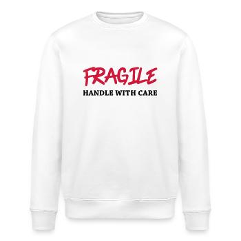 Fragile - Handle with care - Stanley/Stella Unisex Bio-Sweatshirt ROLLER - Weiß - Vorne - Nik (191cm)