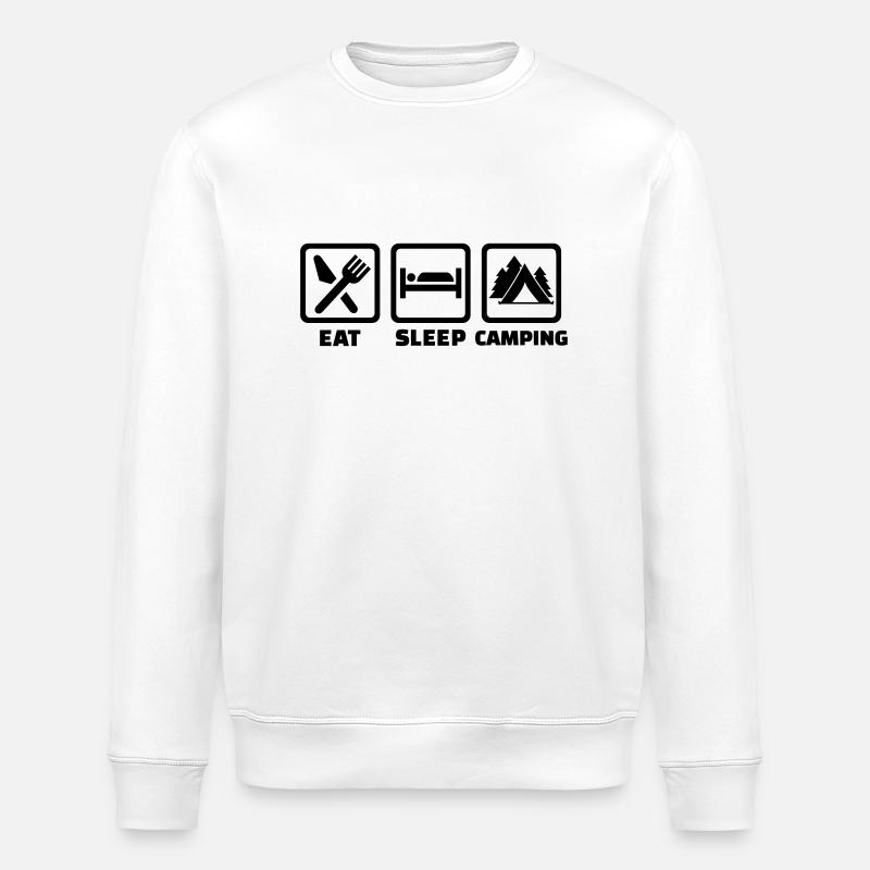 Eat Sleep Camping - Stanley/Stella ROLLER Unisex Organic Sweatshirt - white