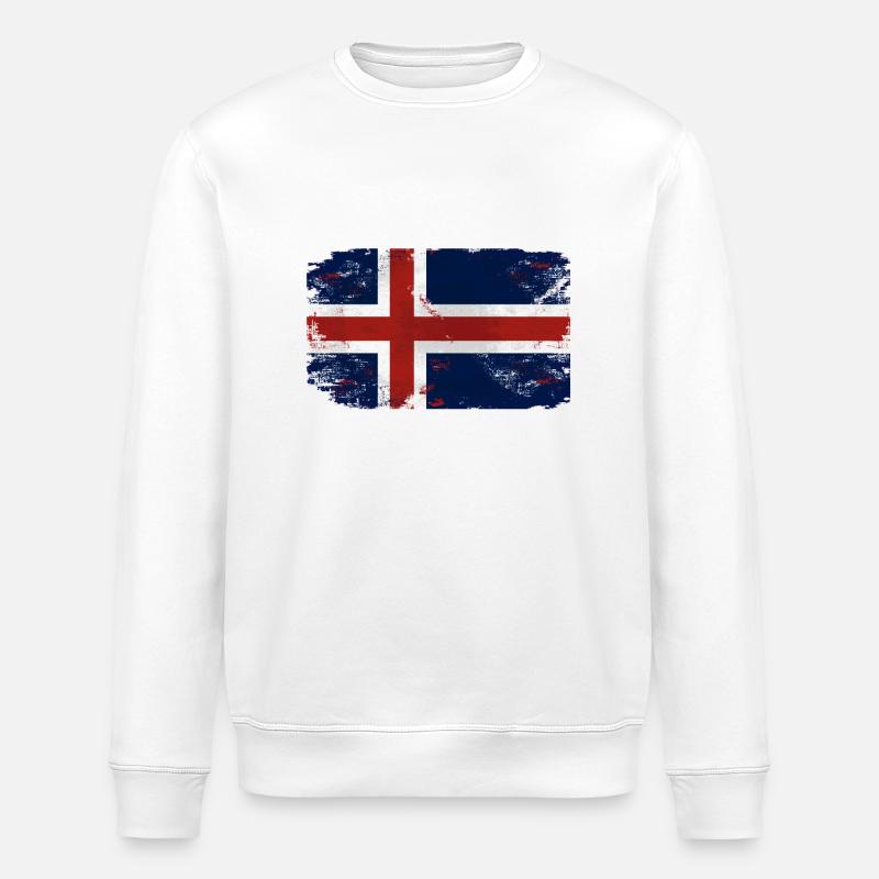 Iceland Flag - Stanley/Stella Unisex Bio-Sweatshirt ROLLER - Weiß