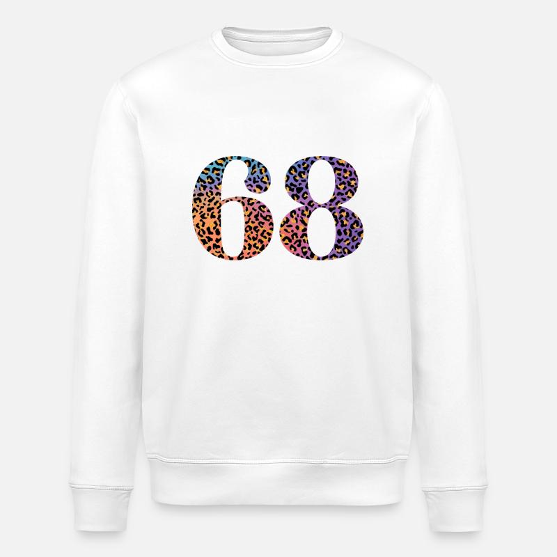 68e anniversaire léopard - Sweat bio ROLLER Stanley/Stella Unisexe - blanc