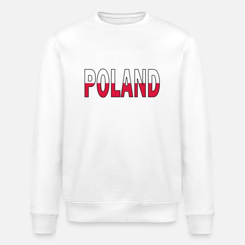 Poland in national colours - Stanley/Stella ROLLER Unisex Organic Sweatshirt - white