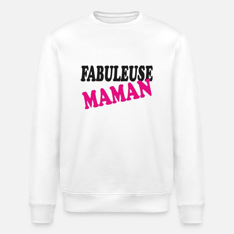 FABULEUSE MAMAN - Sweat bio ROLLER Stanley/Stella Unisexe - blanc
