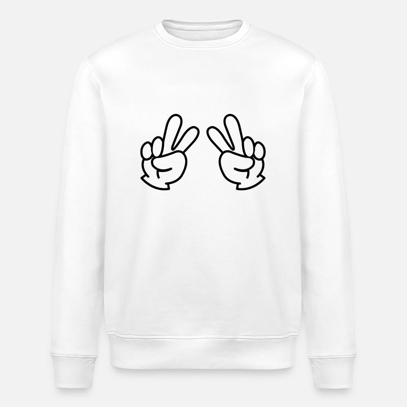 peace hand - Stanley/Stella Unisex Bio-Sweatshirt ROLLER - Weiß