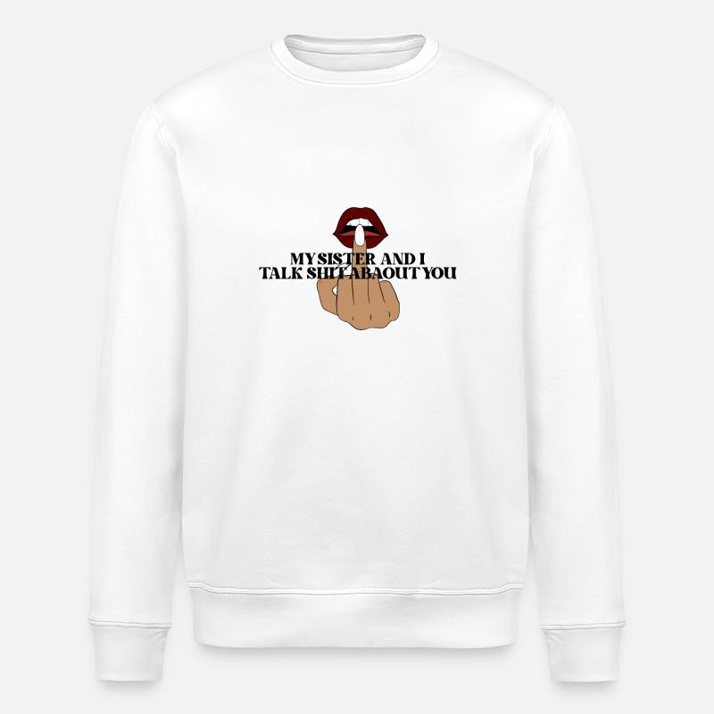 Middle finger - Stanley/Stella ROLLER Unisex Organic Sweatshirt - white