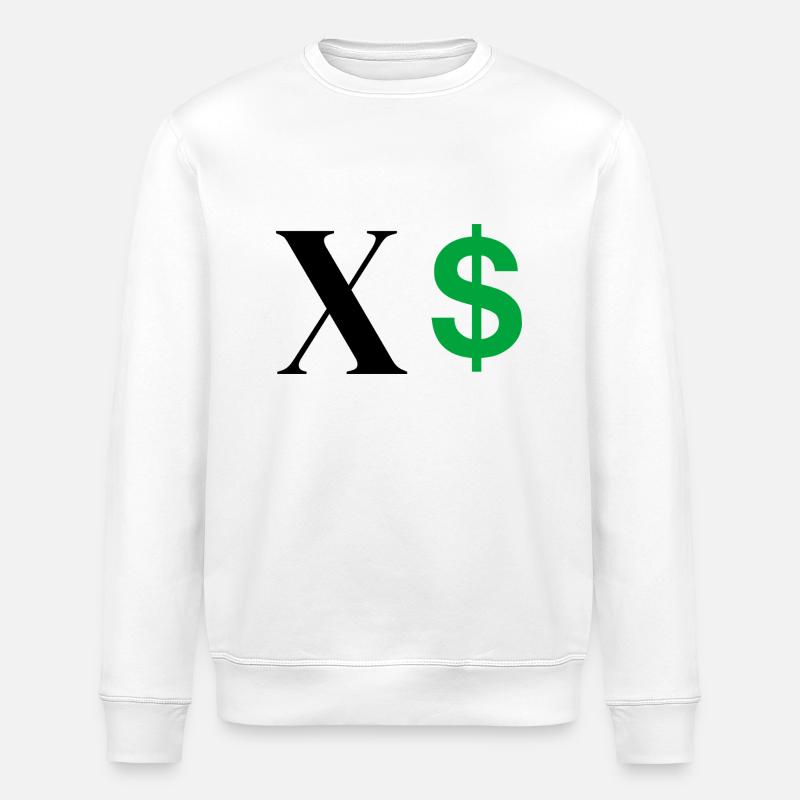 Lettre x dollar - Sweat bio ROLLER Stanley/Stella Unisexe - blanc