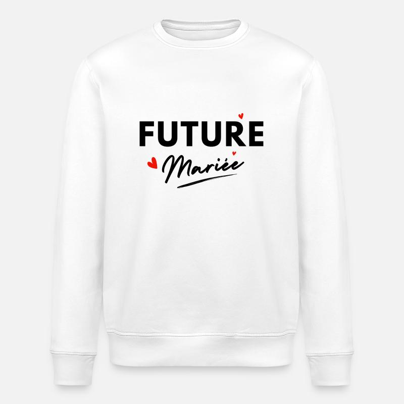 Bride-to-be Hearts - Bride Gift - Stanley/Stella ROLLER Unisex Organic Sweatshirt - white