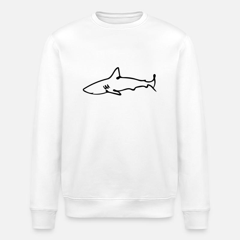 shark - Stanley/Stella ROLLER Unisex Organic Sweatshirt - white