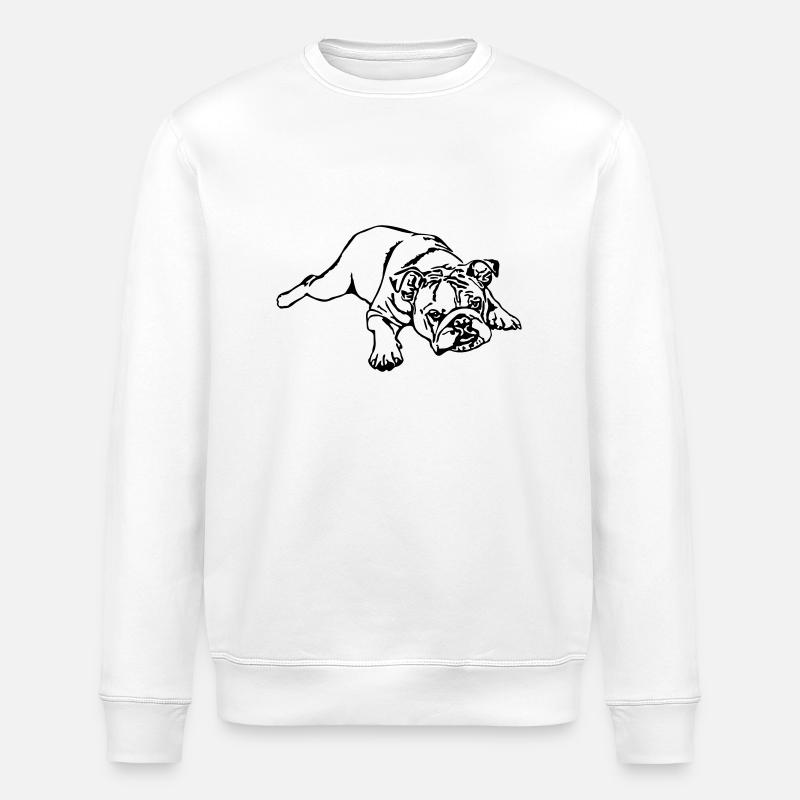 (176) Bulldog Anglais - Sweat bio ROLLER Stanley/Stella Unisexe - blanc