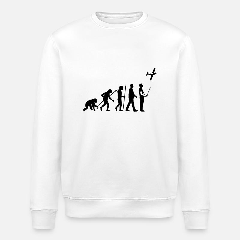 evolution_modellflieger_b_1c - Stanley/Stella ROLLER Unisex Organic Sweatshirt - white