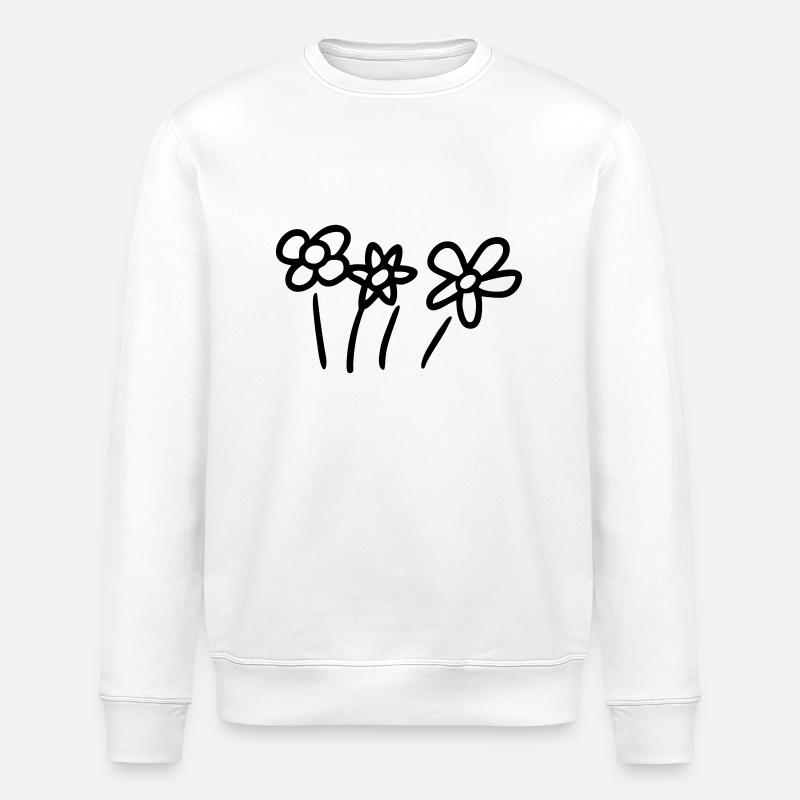 Fleurs - Sweat bio ROLLER Stanley/Stella Unisexe - blanc