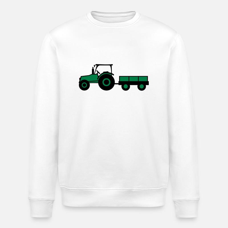 Tractor With Trailer - Stanley/Stella Unisex Bio-Sweatshirt ROLLER - Weiß