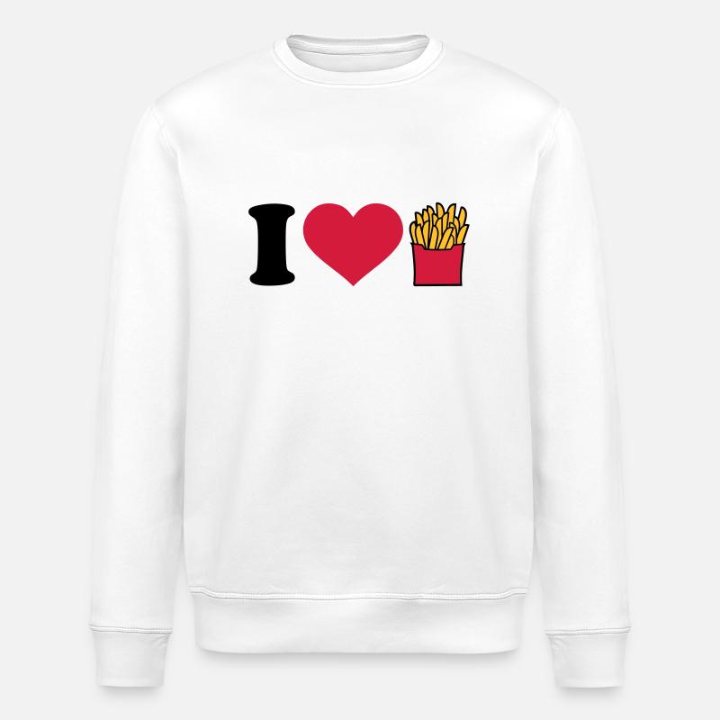 I love Pommes frites - Sweat bio ROLLER Stanley/Stella Unisexe - blanc