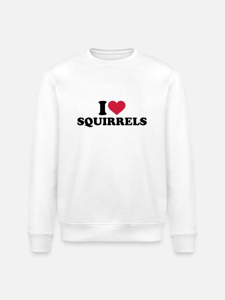 I love Squirrels - Stanley/Stella ROLLER Unisex Organic Sweatshirt - white