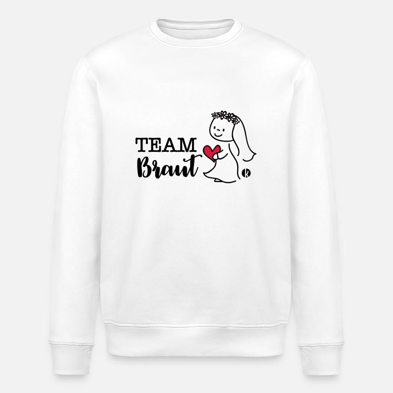 Braut mit Herz - Junggesellinnenabschied - - Stanley/Stella Unisex Bio-Sweatshirt ROLLER - Weiß