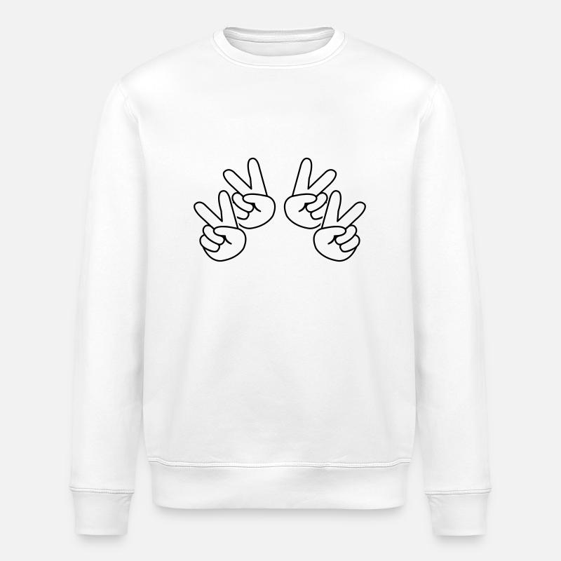 peace_haende_01 - Stanley/Stella ROLLER Unisex Organic Sweatshirt - white