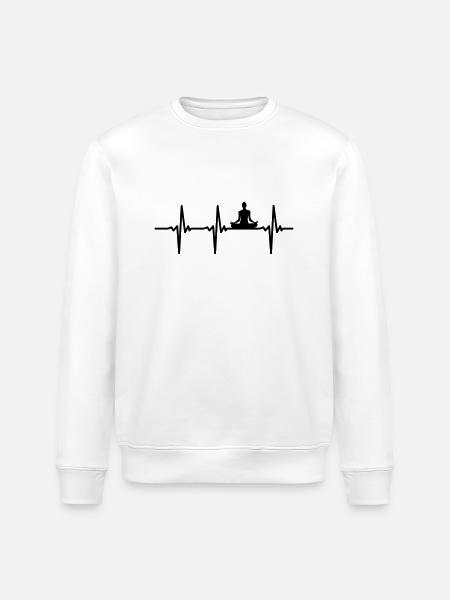 Herzschlag Yoga Vector - Stanley/Stella Unisex Bio-Sweatshirt ROLLER - Weiß