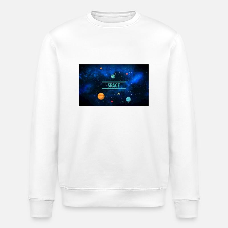 Space - Galaxie Design - Stanley/Stella Unisex Bio-Sweatshirt ROLLER - Weiß