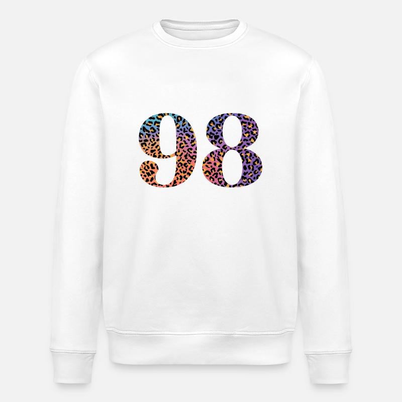 98th Birthday Leopard - Stanley/Stella ROLLER Unisex Organic Sweatshirt - white
