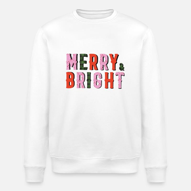 Merry and Bright - Weihnachten - Stanley/Stella Unisex Bio-Sweatshirt ROLLER - Weiß