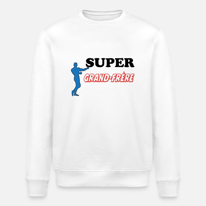 SUPER Großer Bruder - Stanley/Stella Unisex Bio-Sweatshirt ROLLER - Weiß