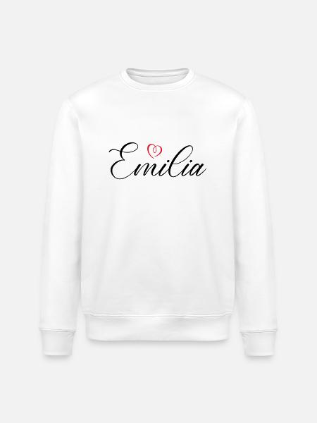 emilia name herz - Stanley/Stella Unisex Bio-Sweatshirt ROLLER - Weiß