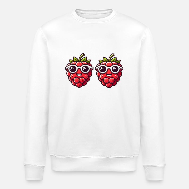 Raspberry Comic - Stanley/Stella ROLLER Unisex Organic Sweatshirt - white