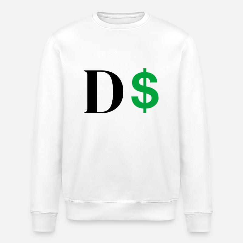 Lettre d dollar - Sweat bio ROLLER Stanley/Stella Unisexe - blanc