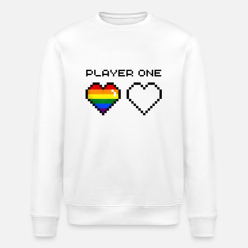 Player One Rainbow - Stanley/Stella Unisex Bio-Sweatshirt ROLLER - Weiß