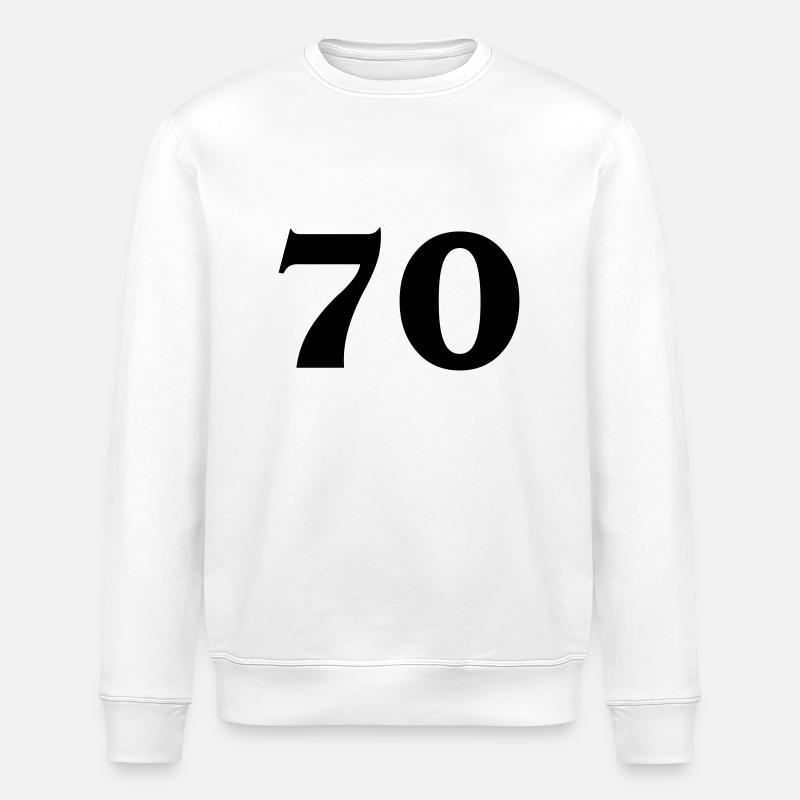 Zahl 70 - Stanley/Stella Unisex Bio-Sweatshirt ROLLER - Weiß