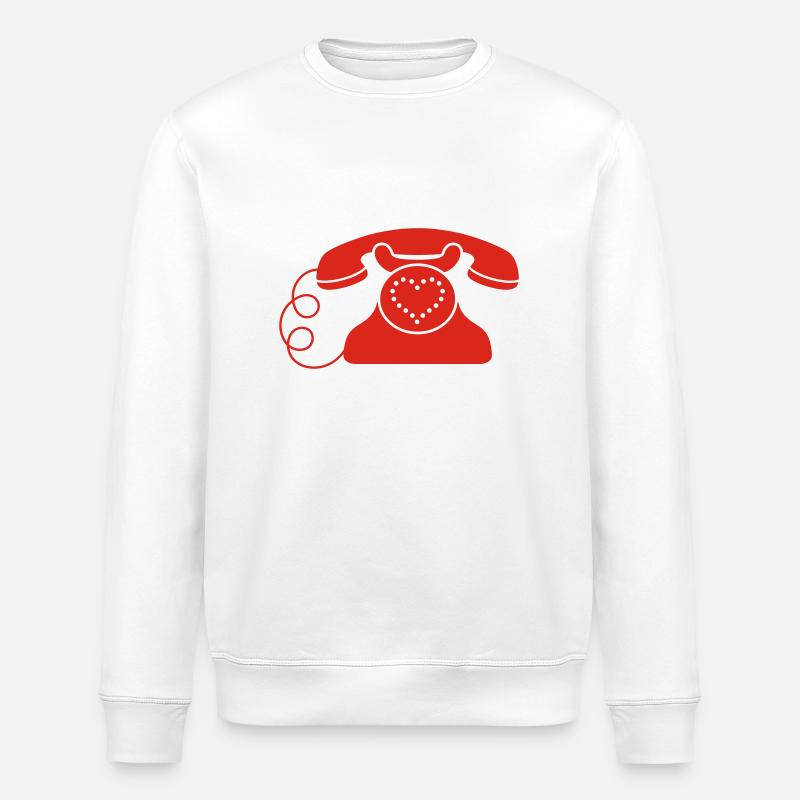 Coeur de téléphone - Sweat bio ROLLER Stanley/Stella Unisexe - blanc
