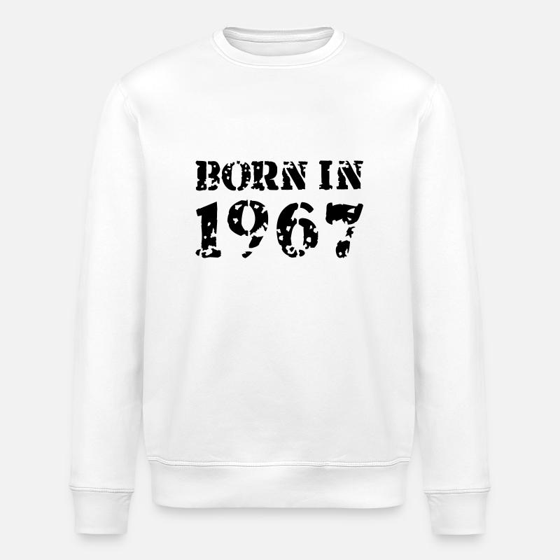 Born in 1967 - Stanley/Stella ROLLER Unisex Organic Sweatshirt - white