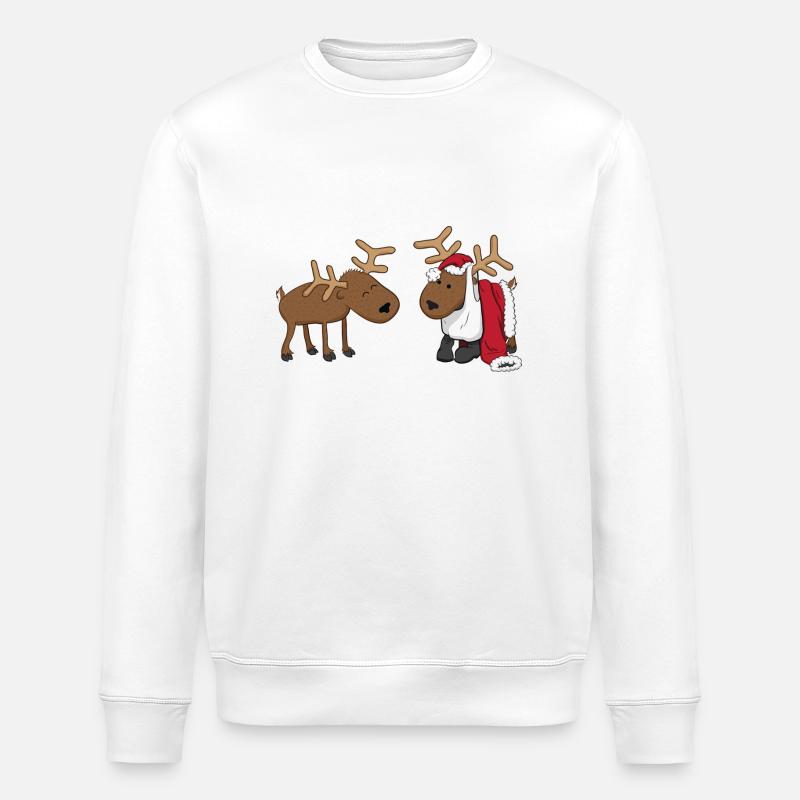 renne rigolarde - Sweat bio ROLLER Stanley/Stella Unisexe - blanc