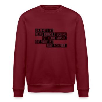Graffiti Techno Erde Spruch Statement Musik - Stanley/Stella Unisex Bio-Sweatshirt ROLLER - Weiß - Vorne - Nik (191cm)