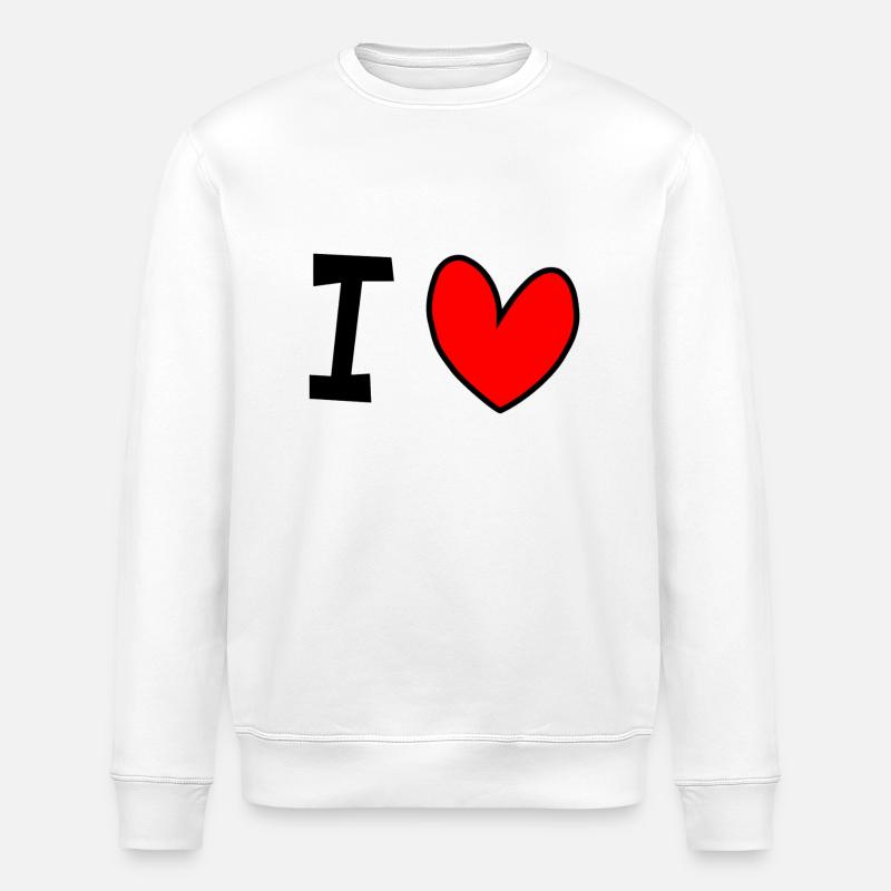 I love - Stanley/Stella Unisex Bio-Sweatshirt ROLLER - Weiß