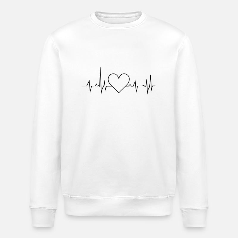 Herz Frequenz - Stanley/Stella Unisex Bio-Sweatshirt ROLLER - Weiß