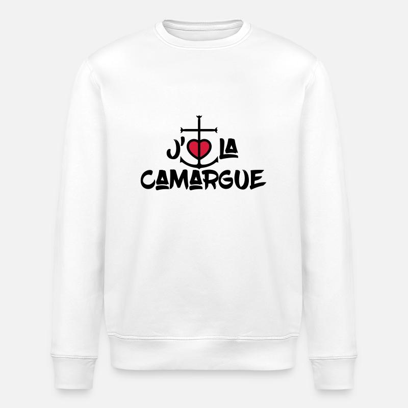 j'aime la Camargue - Sweat bio ROLLER Stanley/Stella Unisexe - blanc