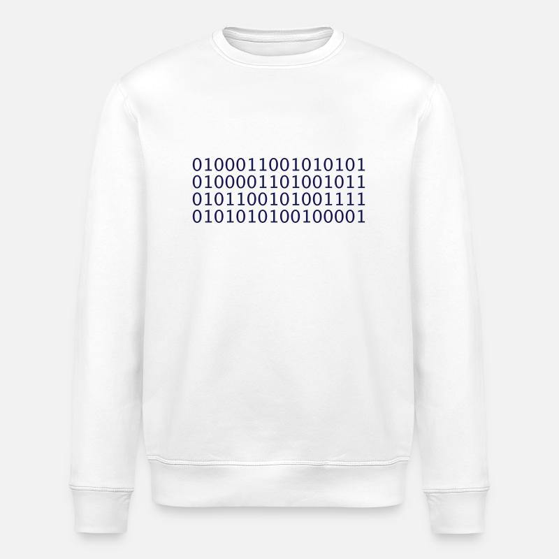 Binärcode (FUCK YOU!) - Stanley/Stella Unisex Bio-Sweatshirt ROLLER - Weiß