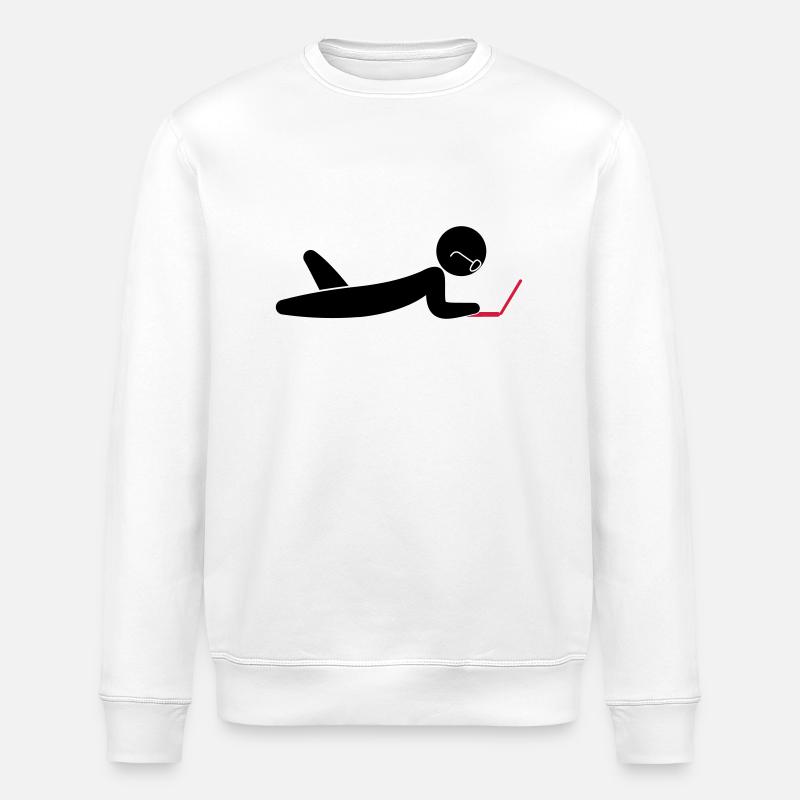 A programmer using a laptop - Stanley/Stella ROLLER Unisex Organic Sweatshirt - white