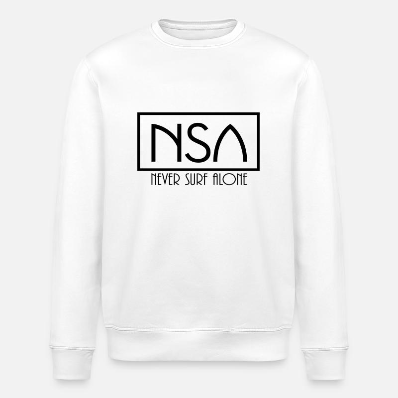 nsa never surf alone - Sweat bio ROLLER Stanley/Stella Unisexe - blanc