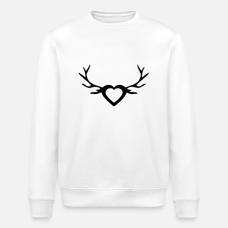 jäger heart - Stanley/Stella ROLLER Unisex Organic Sweatshirt - white