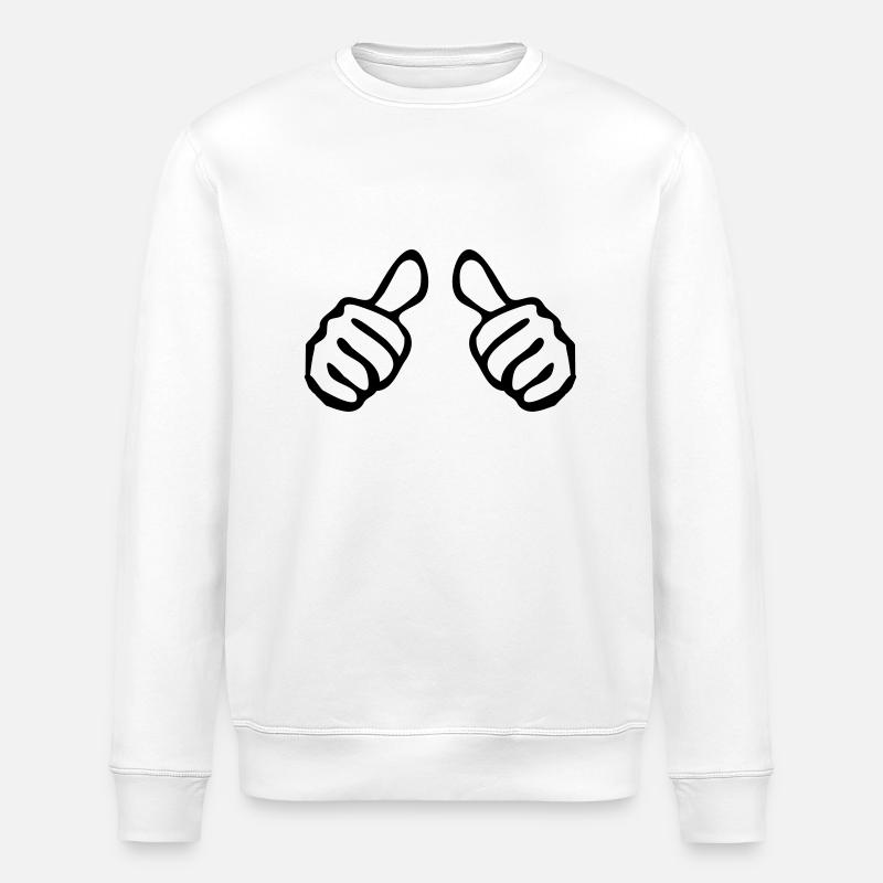 ich daumen pfeil auf mich - Stanley/Stella Unisex Bio-Sweatshirt ROLLER - Weiß