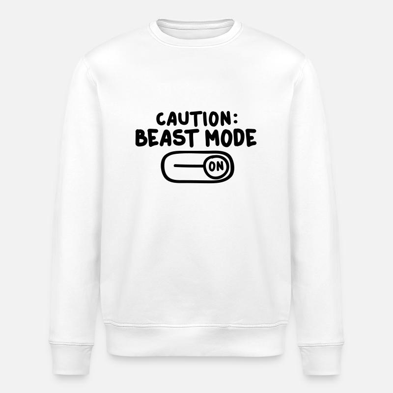 caution_beast_mode_1_f1 - Sweat bio ROLLER Stanley/Stella Unisexe - blanc