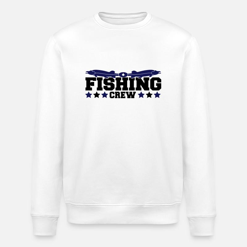 fishing_crew2 - Stanley/Stella ROLLER Unisex Organic Sweatshirt - white