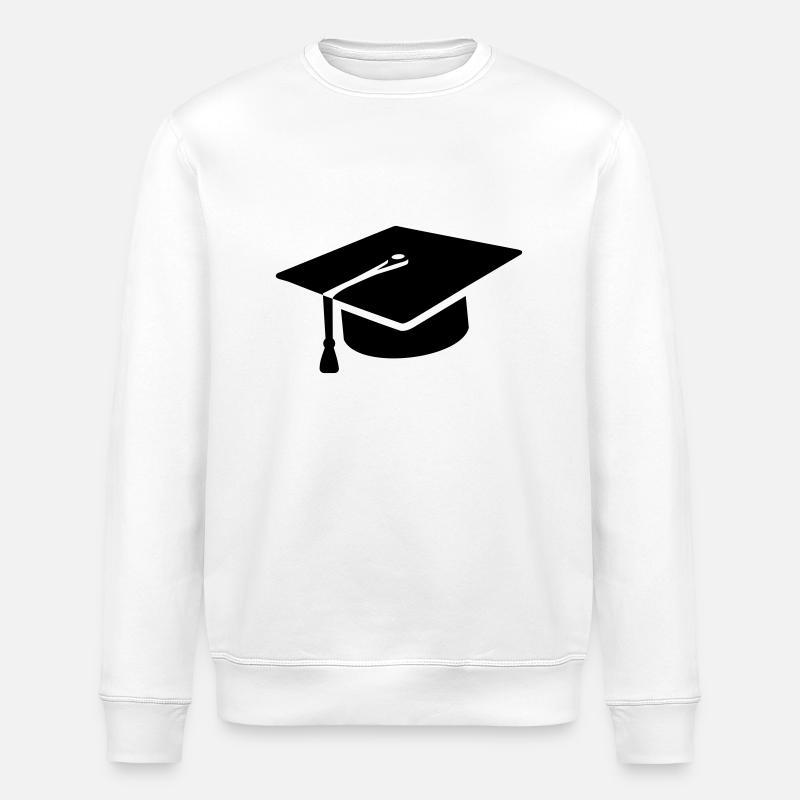 Graduation hat - Stanley/Stella ROLLER Unisex Organic Sweatshirt - white