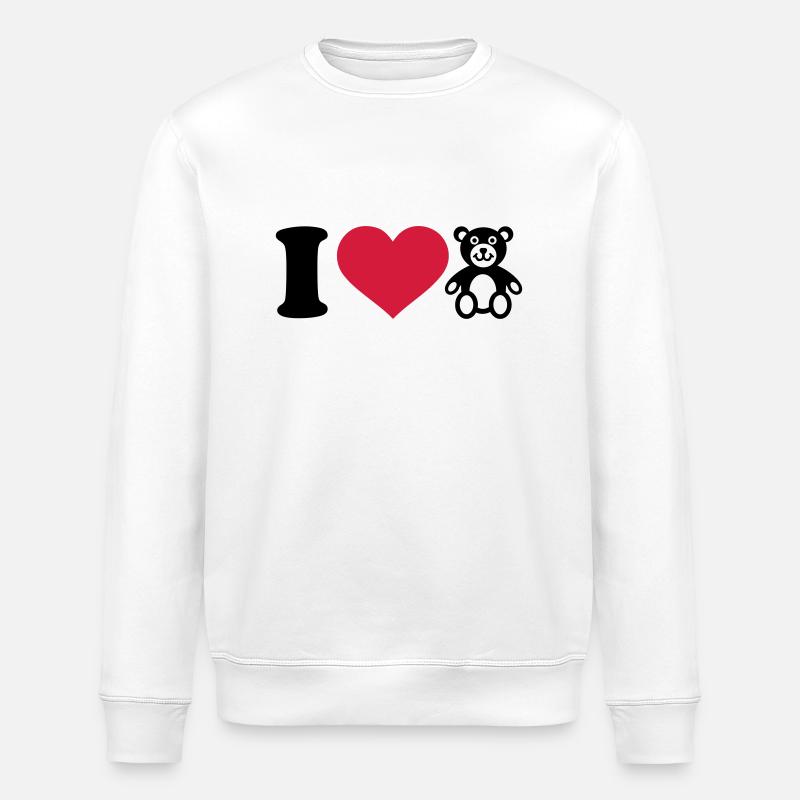 I love Teddy - Stanley/Stella ROLLER Unisex Organic Sweatshirt - white