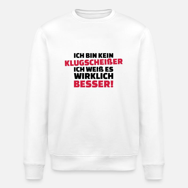 Klugscheißer - Stanley/Stella Unisex Bio-Sweatshirt ROLLER - Weiß