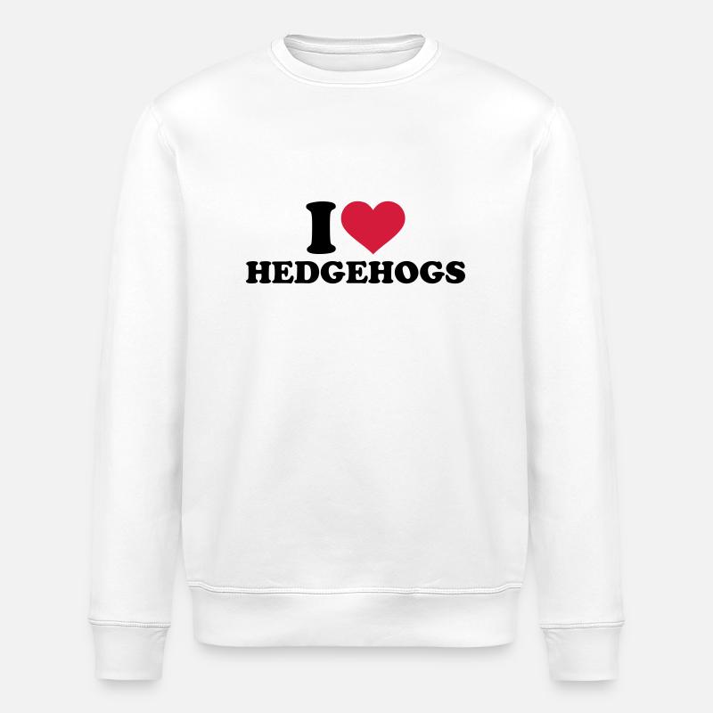 I love hedgehogs - Stanley/Stella ROLLER Unisex Organic Sweatshirt - white
