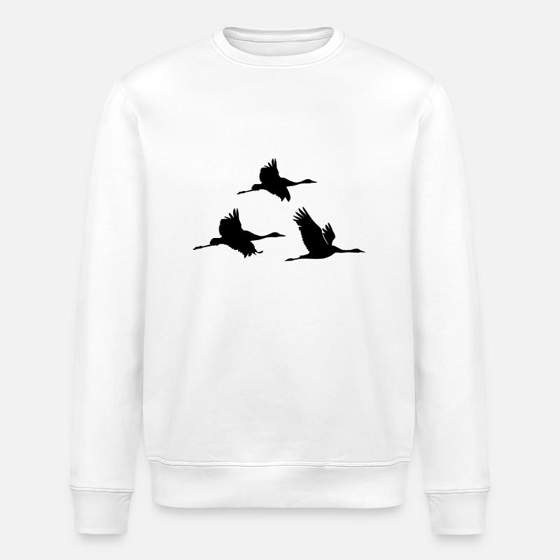 Cranes - Stanley/Stella ROLLER Unisex Organic Sweatshirt - white